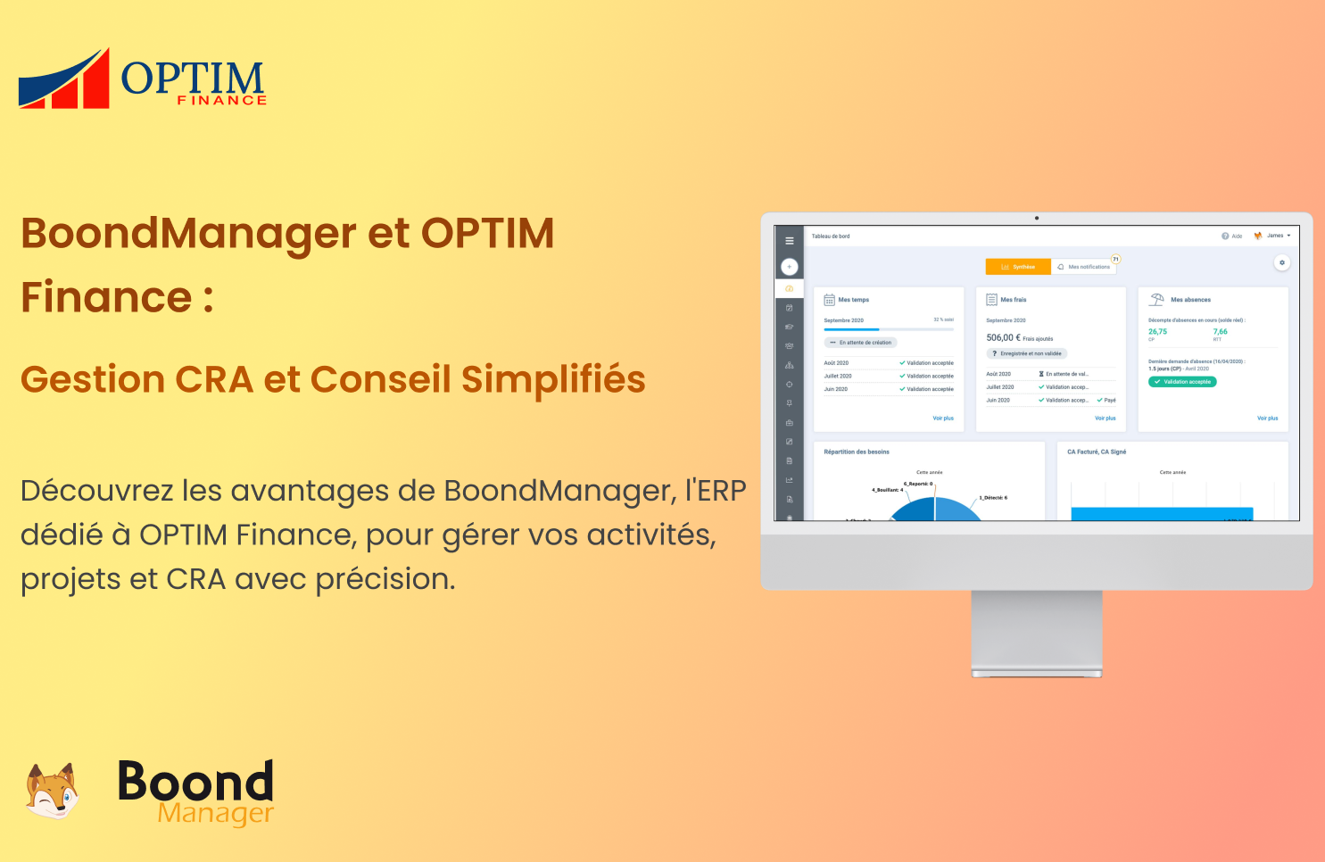BoondManager et OPTIM Finance : Gestion CRA et Conseil Simplifiés